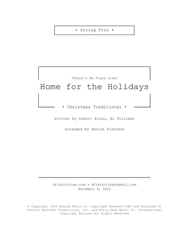 (there's No Place Like) Home For The Holidays (arr. Denise Flatness)