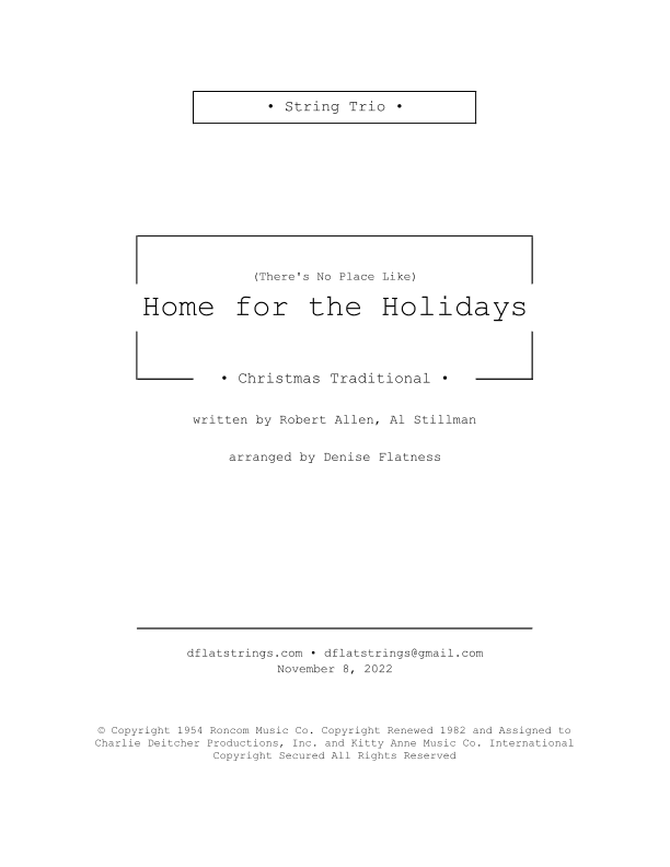 (there's No Place Like) Home For The Holidays (arr. Denise Flatness)