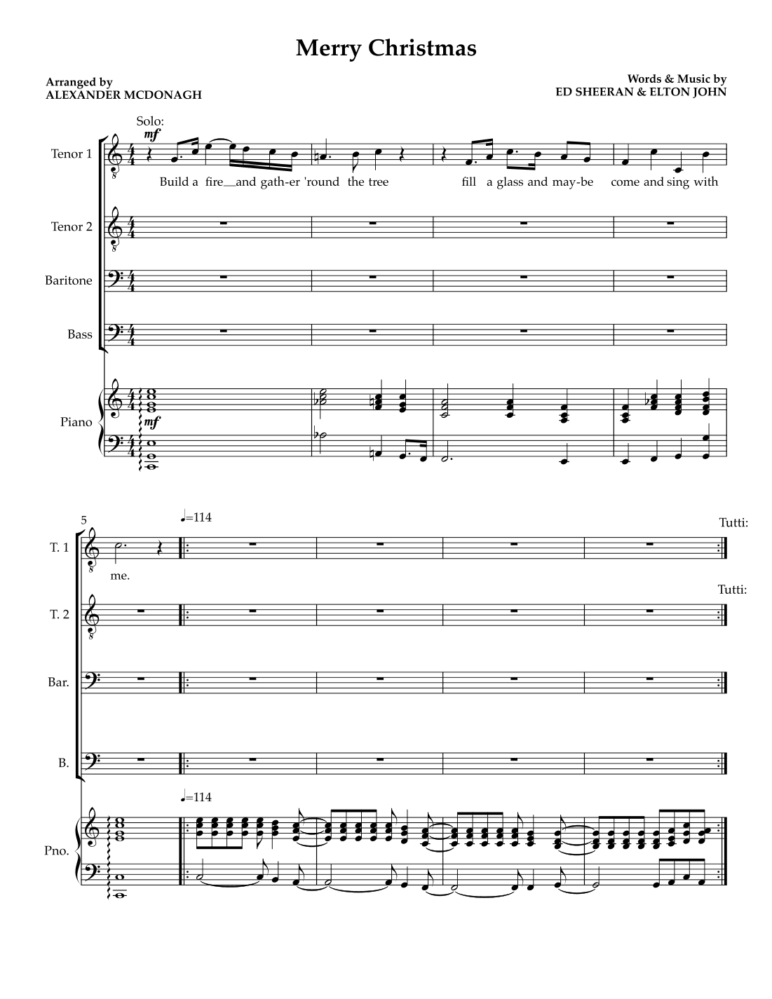Merry Christmas (arr. Alexander McDonagh)