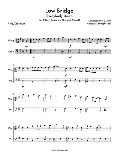 Low Bridge (Fifteen Miles on the Erie Canal) - Viola/Cello Duet (arr. Christopher Bell)