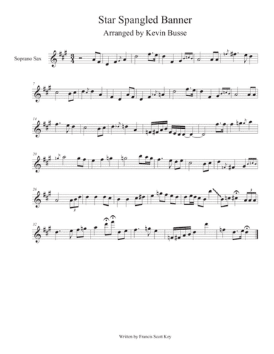 Star Spangled Banner - Solo by Kevin Busse for Soprano Sax (arr. Kevin Busse)