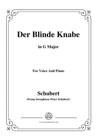 Schubert-Der Blinde Knabe,Op.101,in G Major,for Voice&Piano (arr. MSM)