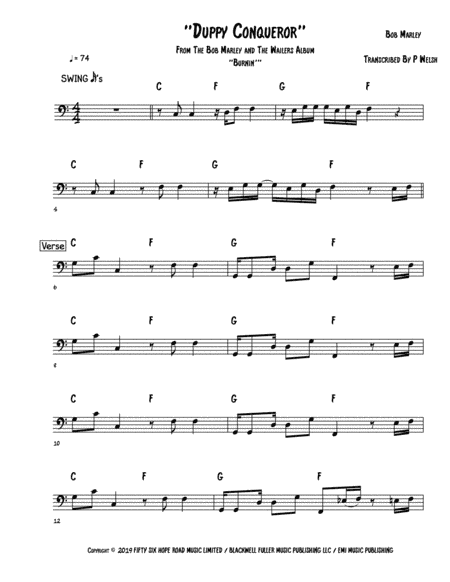 Duppy Conqueror (arr. Accubass)