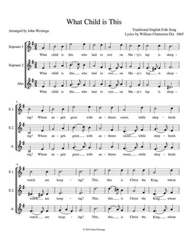 What Child is This (arr. John Wernega)