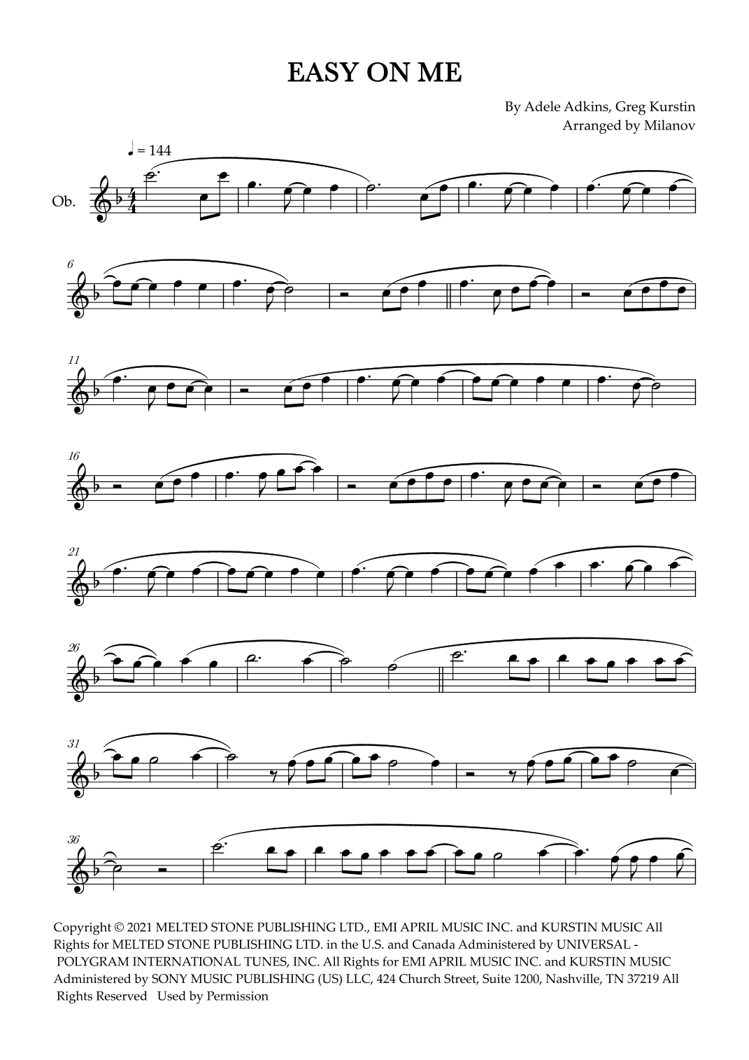 Easy On Me (arr. Milanov)