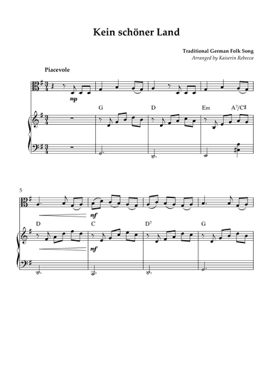 Kein schöner Land (arr. Kaiserin Rebecca)