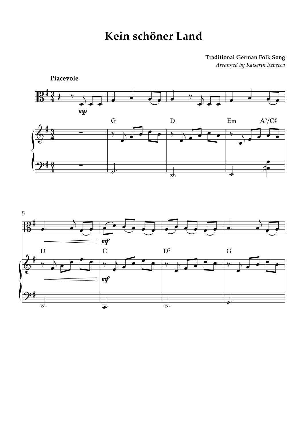 Kein schöner Land (arr. Kaiserin Rebecca)