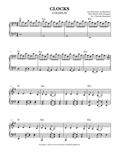 Clocks (arr. Christian Bennedsen)