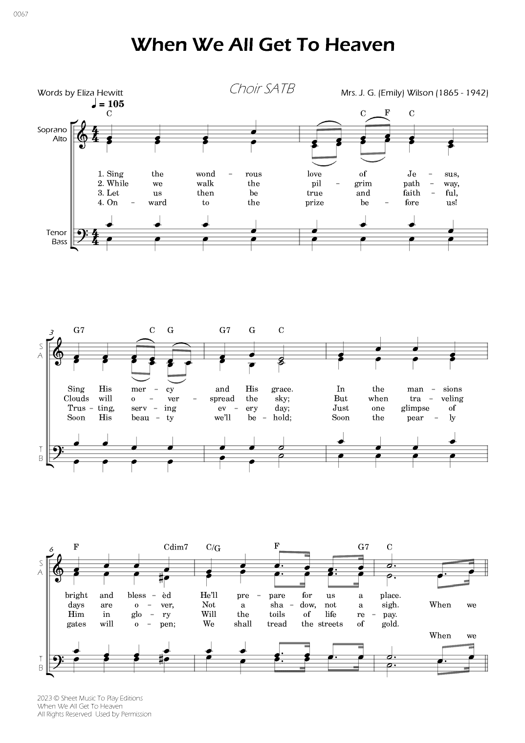 When We All Get To Heaven - Choir SATB - W/Chords (arr. César Madeira)