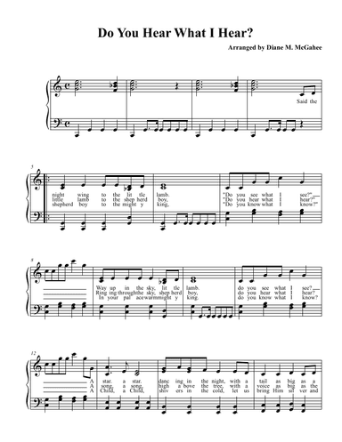Do You Hear What I Hear (arr. Diane M. McGahee)