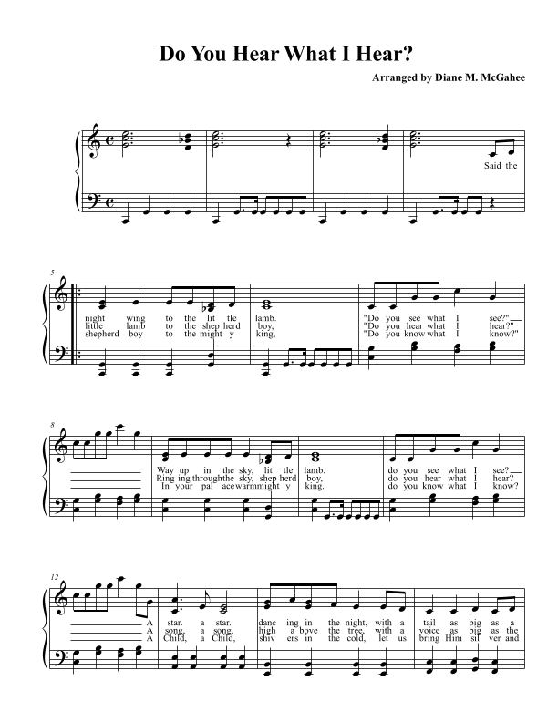 Do You Hear What I Hear (arr. Diane M. McGahee)