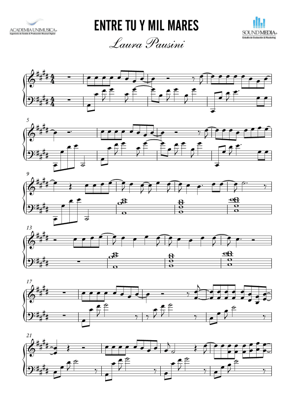 Entre Tu Y Mil Mares (arr. Unimusic Academy (Academia Unimusica))