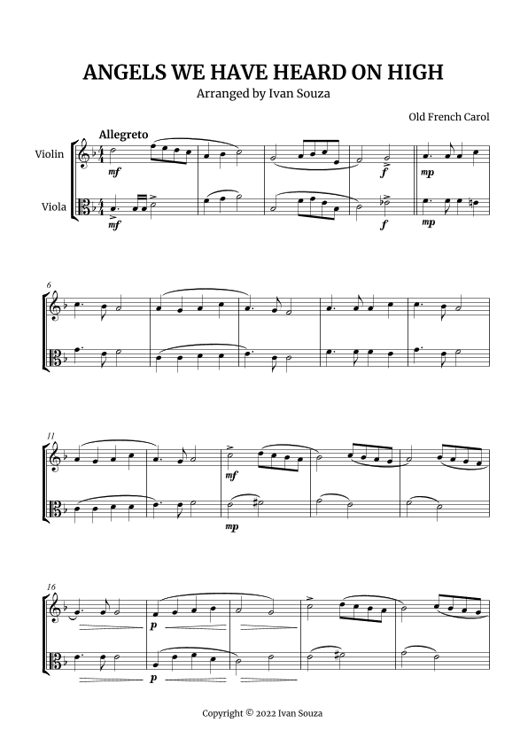 ANGELS WE HAVE HEARD ON HIGH (arr. Ivan Souza)