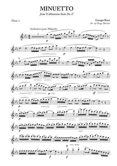 Minuetto from "L'Arlesienne Suite No. 2" for Flute Quartet (arr. Diego Marani)