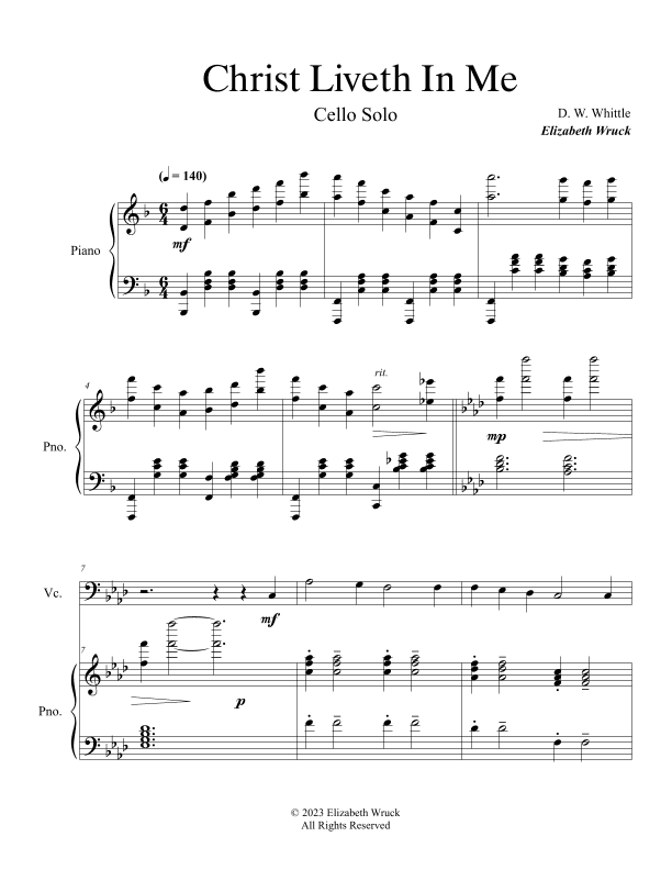 Christ Liveth In Me (arr. Elizabeth Wruck)