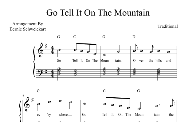 Go Tell It On The Mountain BIG NOTE VERSION (arr. Bernie Schweickart)