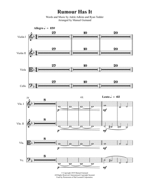 Rumour Has It (arr. Manuel Guinand)