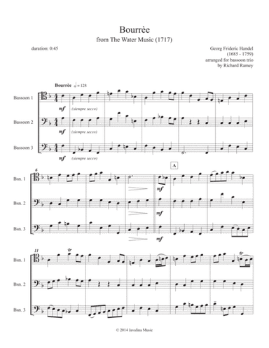 "Bourée and Hornpipe" from The Water Music (arr. Richard Ramey)