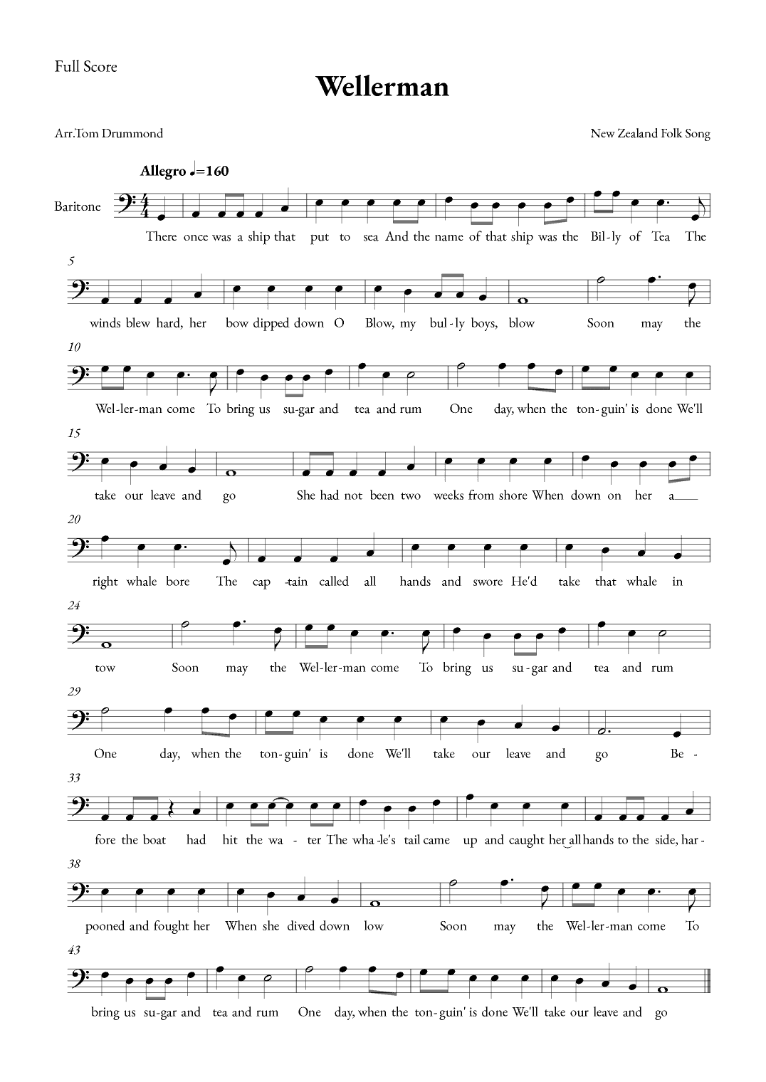 Wellerman (arr. Tom Drummond)