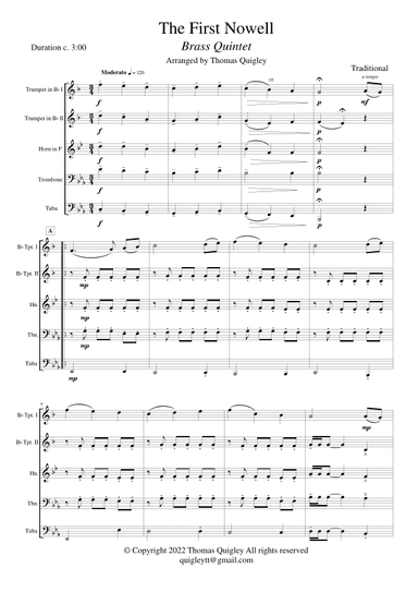 The First Nowell (arr. Thomas Quigley)