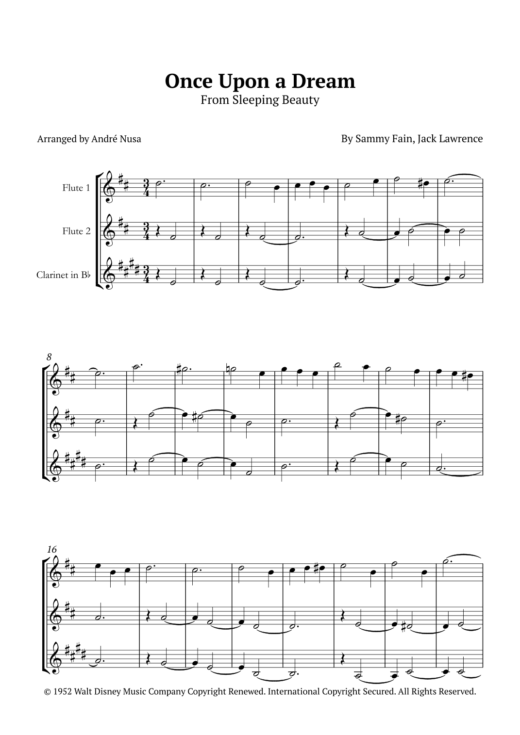 Once Upon A Dream (arr. André Nusa)