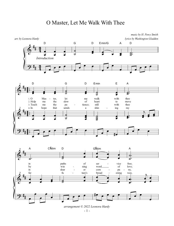 O Master, Let Me Walk With Thee (arr. Leonora Hardy)