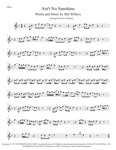 Ain't No Sunshine (arr. Kevin Busse)