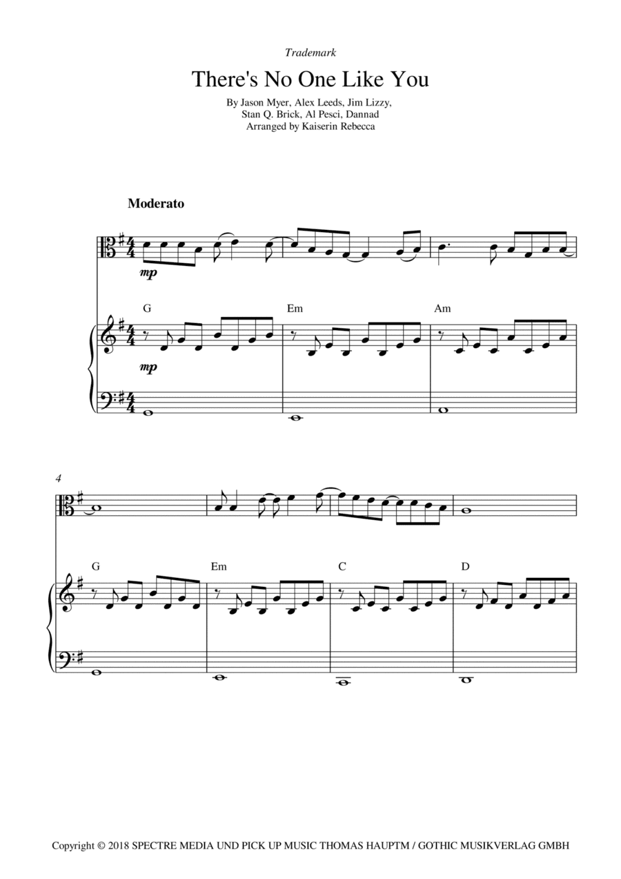 There's No One Like You (arr. Kaiserin Rebecca)