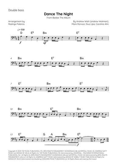 Dance The Night (arr. Rodrigo Faleiros)