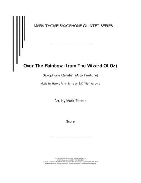 Over The Rainbow (from The Wizard Of Oz) (arr. Mark Thome)