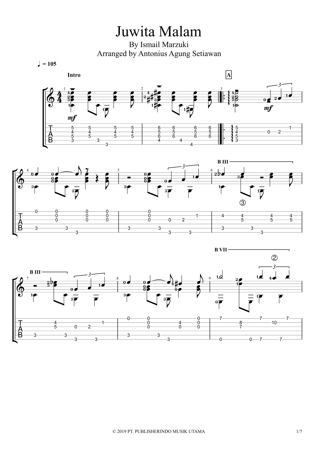 Juwita Malam (arr. Antonius Agung Setiawan)