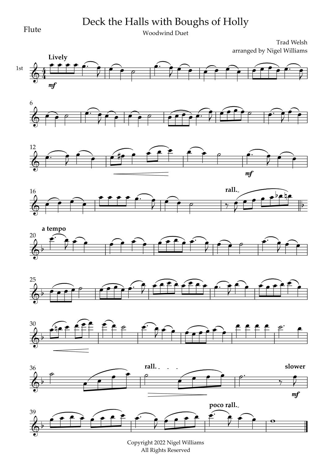 Deck the Halls with Boughs of Holly (arr. Nigel Williams)