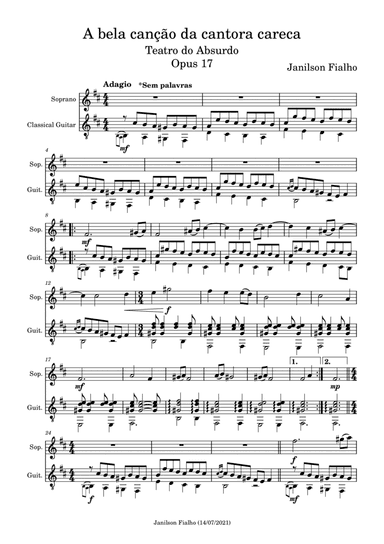 A bela canção da cantora careca, Opus 17