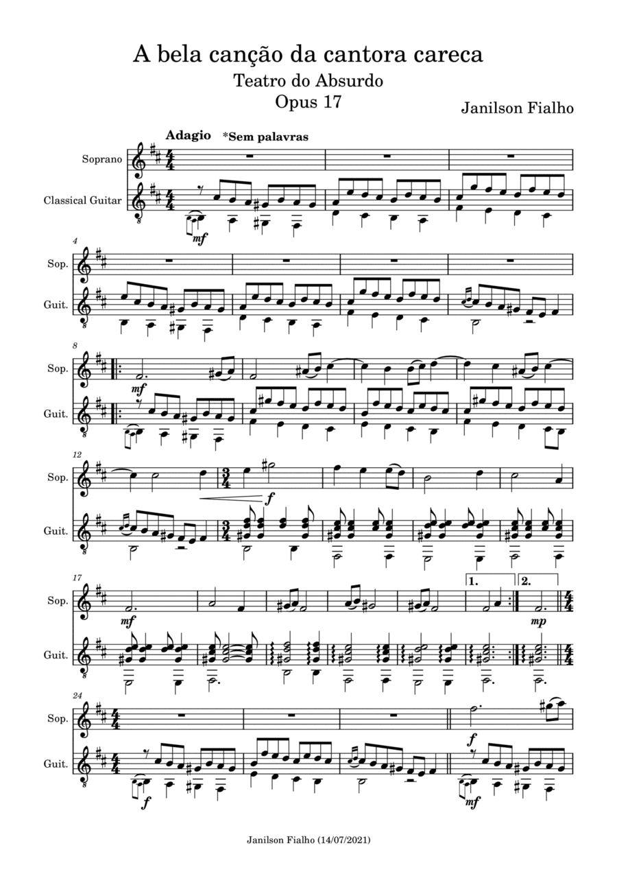 A bela canção da cantora careca, Opus 17