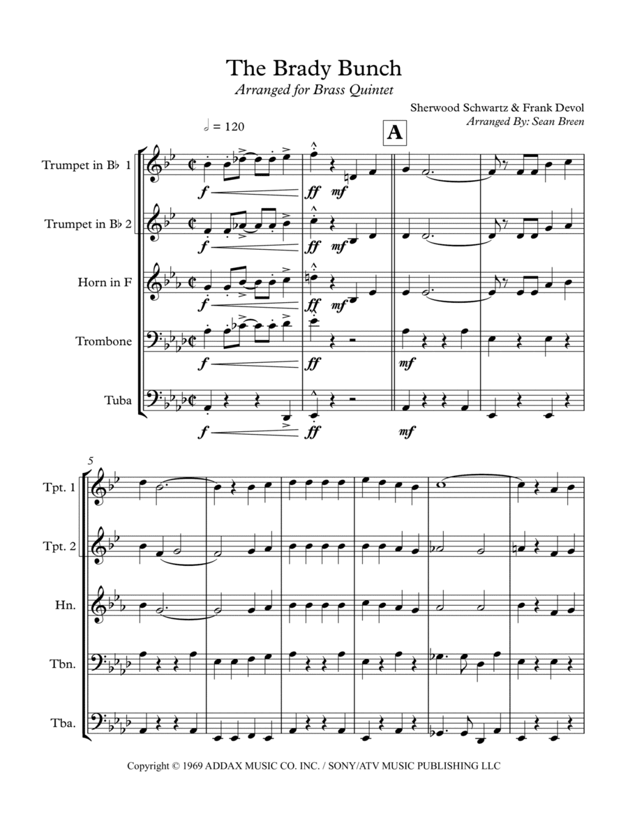 The Brady Bunch Song (arr. Sean Breen)