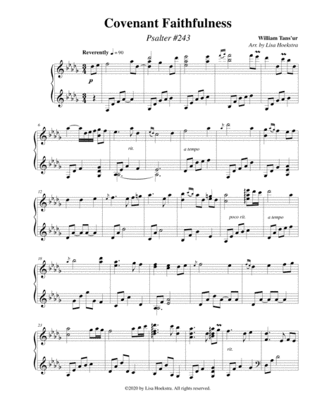 Covenant Faithfulness (Psalter #243) (arr. Lisa Hoekstra)