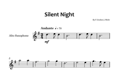 Silent Night - Alto saxophone solo (arr. Glauco Fernandes)