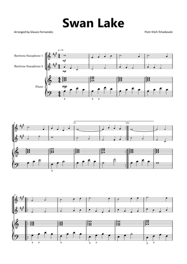 Swan Lake - Baritone Saxophone Duet with Piano (arr. Glauco Fernandes)