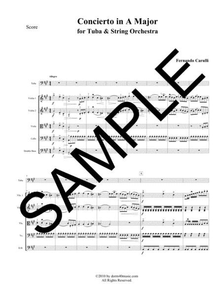 Concierto in A Major for Tuba and String Orchestra (arr. Dorm 40 Music)