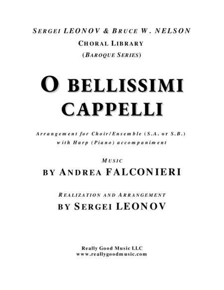 FALCONIERI Andrea: O bellissimi cappelli (SA/SB choir arrangement, Harp/Piano accompaniment) (arr. Sergei LEONOV)