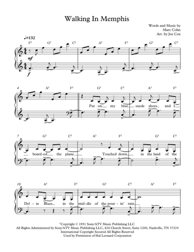 Walking In Memphis (arr. Joe Cox)