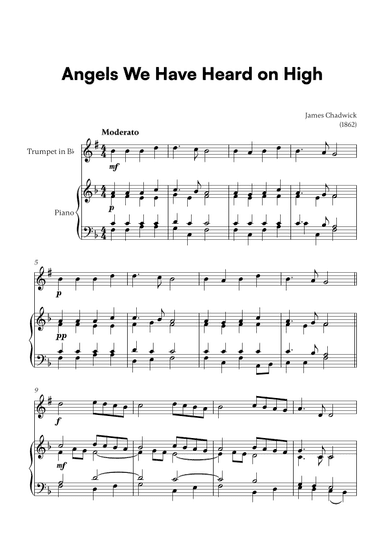 Angels we have heard on high (for Trumpet and Piano) (arr. Cadenza Editions)