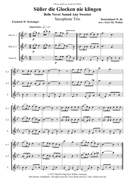Bells Never Sound Any Sweeter (arr. Gert Th. Walter)