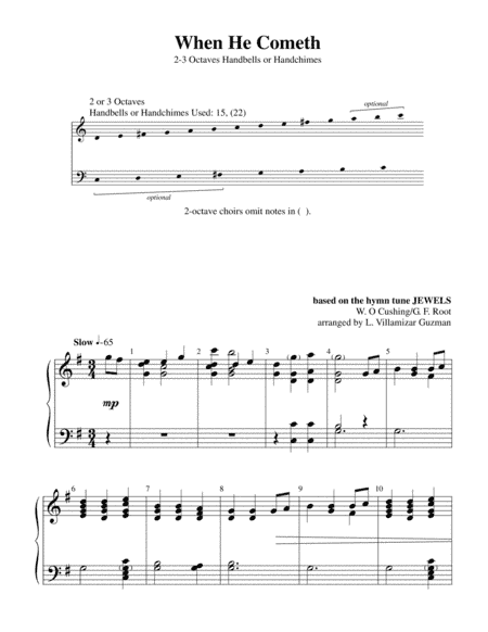 When He Cometh (Based on the hymn JEWELS) (arr. L.Villamizar Guzman II)