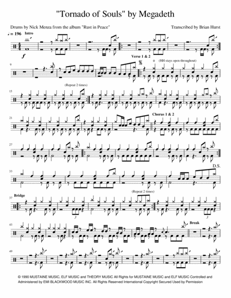 Tornado Of Souls (arr. Brian Hurst)