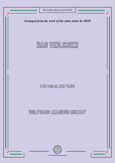 Mozart-Das Veilchen, for Violin and Piano (arr. MSM)