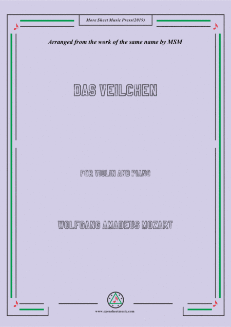 Mozart-Das Veilchen, for Violin and Piano (arr. MSM)