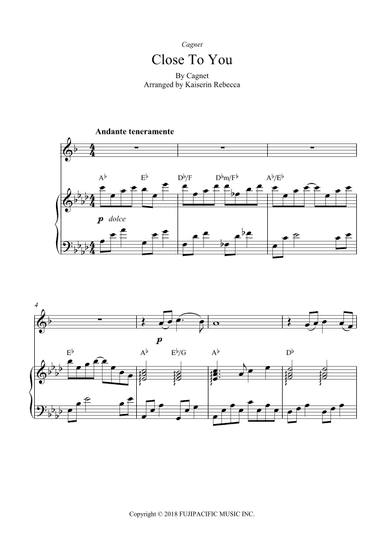 Close To You (arr. Kaiserin Rebecca)