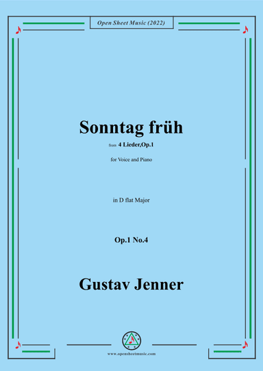 Jenner-Sonntag früh,in D flat Major,Op.1 No.4 (arr. OSM Press)