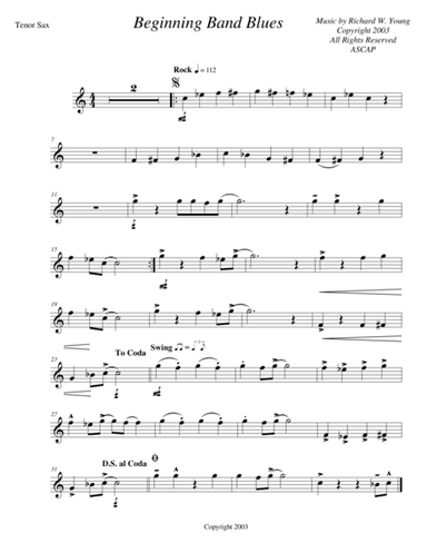 Beginning Band Blues- tenor sax
